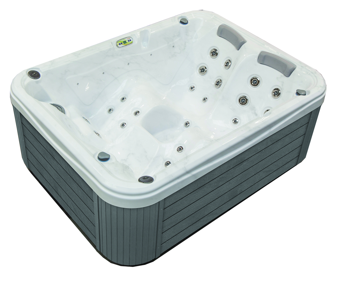 Grey compact hot tub