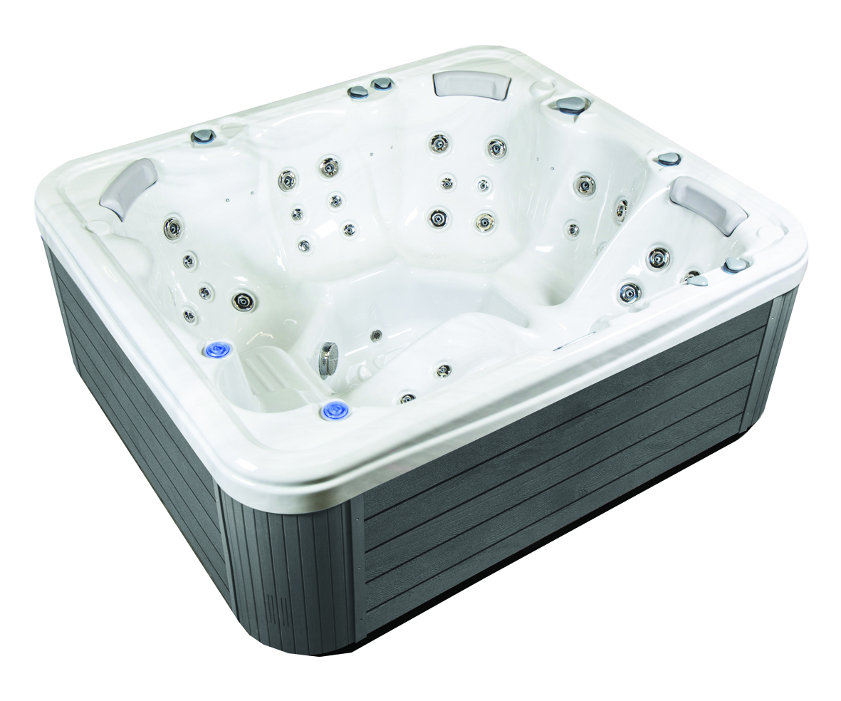 Grey home hot tub